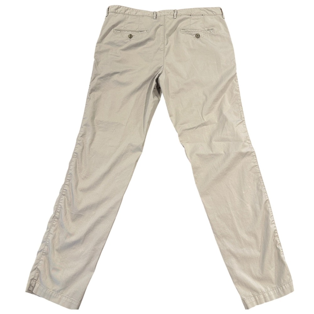 Hugo Boss Men's Beige Cotton Chino Pants Stretch Flat Front Straight Leg‎ 36/33